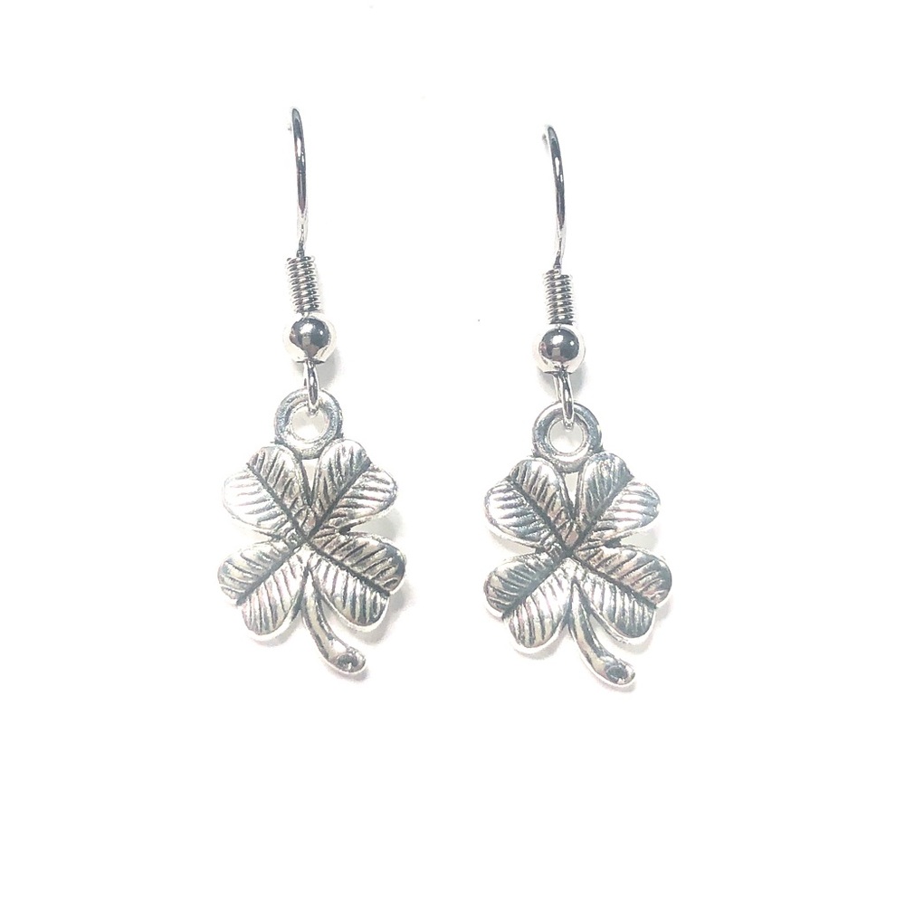 Handmade Silver Color Shamrock Clover Earrings Women St. Patrick’s Day Gift